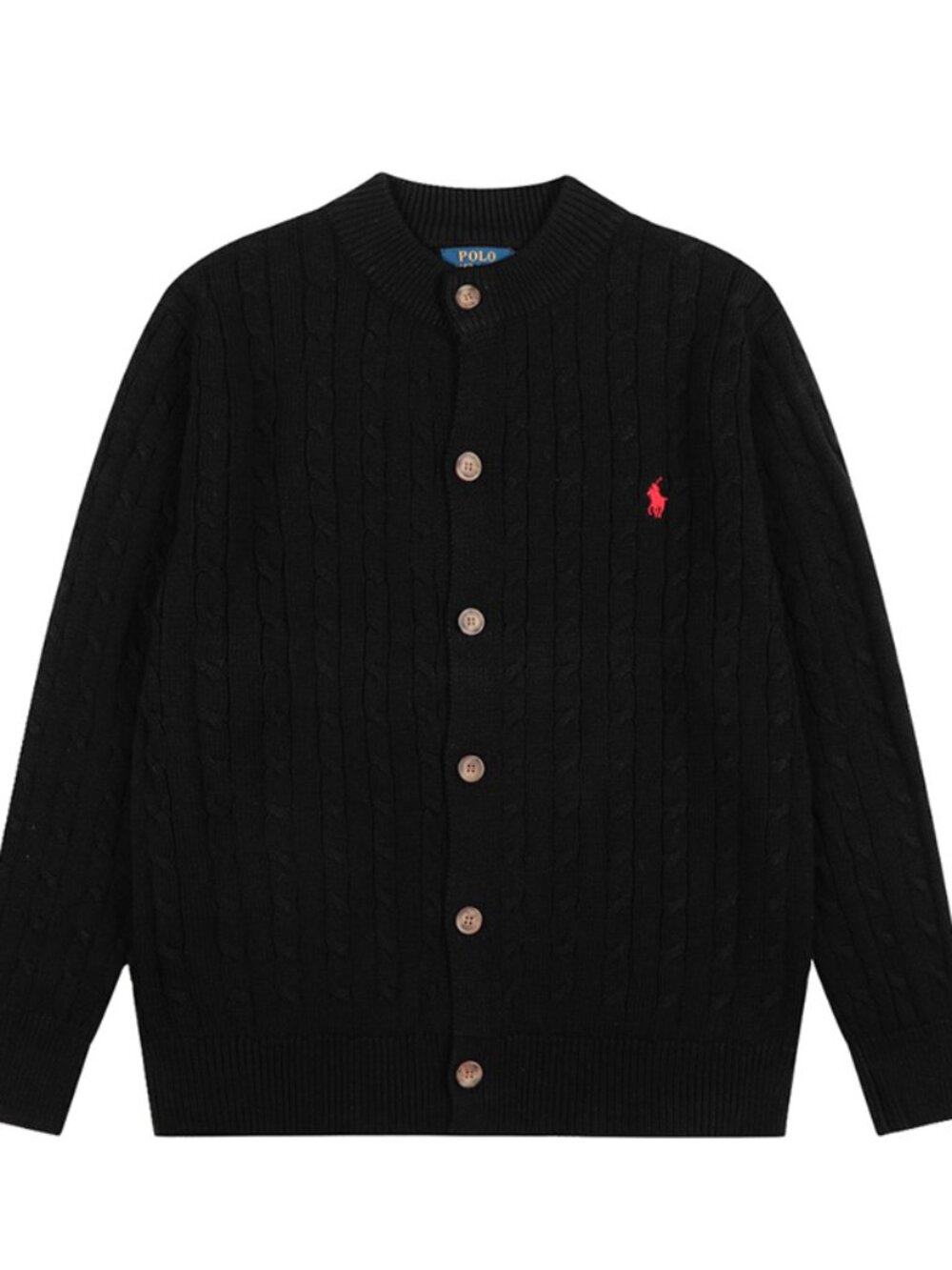 Polo Ralph Lauren Black Crew Neck Knit Cardigan